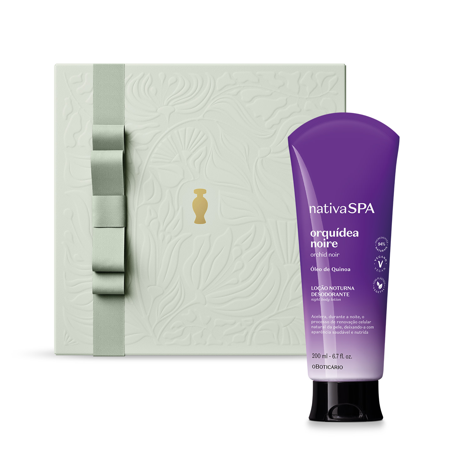 Combo Presente Dia das Mães Nativa SPA Orquídea Noire: Loção Corporal Noturna 200ml + Caixa de Presente