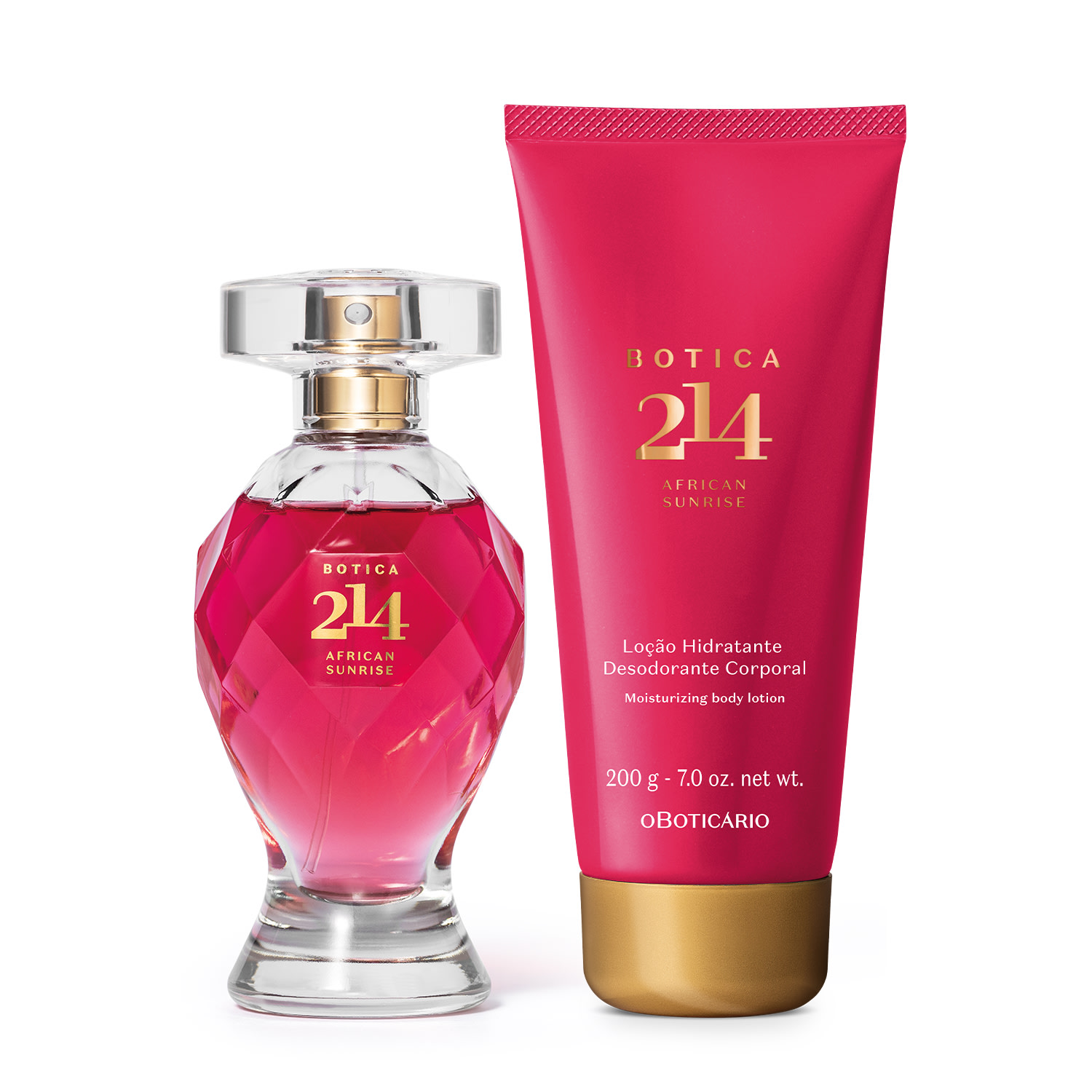 Combo Botica 214 African Sunrise Floral Frutal : Eau De Parfum 75ml + Loção Corporal 200g