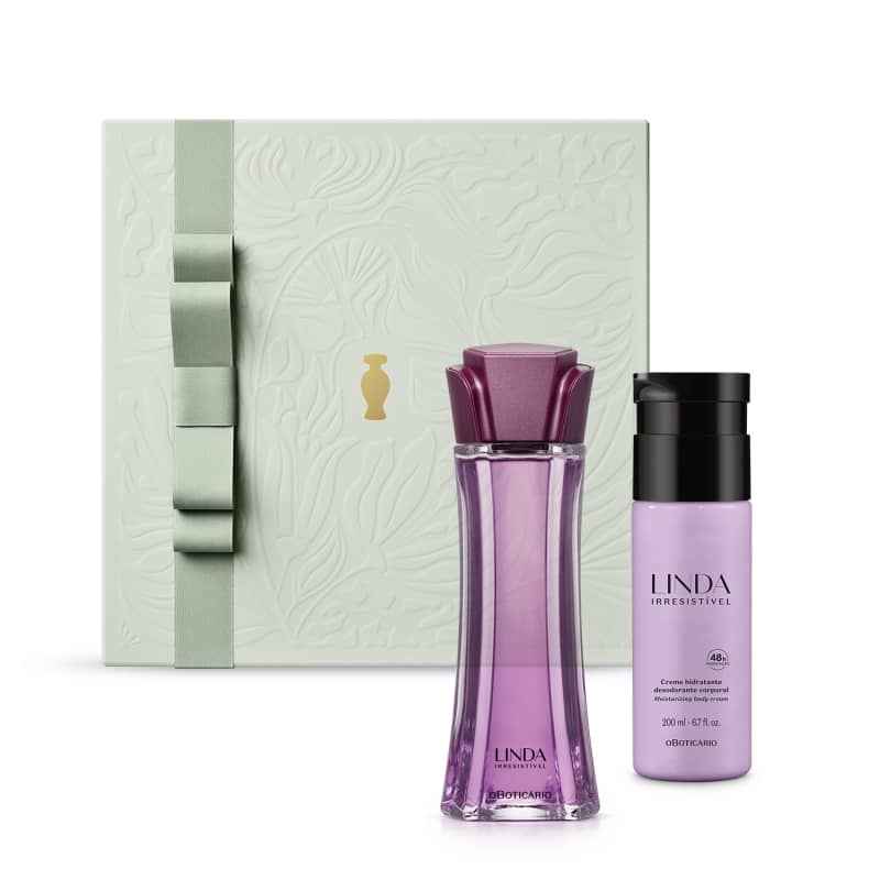 Combo Presente Dia das Mães Linda Irresistível: Desodorante Colônia 100ml + Loção Corporal 200ml + Caixa de Presente