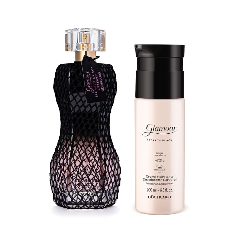 Combo Glamour Secret Black Intense: Desodorante Colônia 75ml + Creme Corporal 200ml